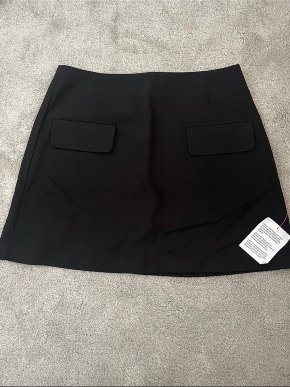 Asos Black Mini Skirt with Front Flap Pockets - Women's UK 10